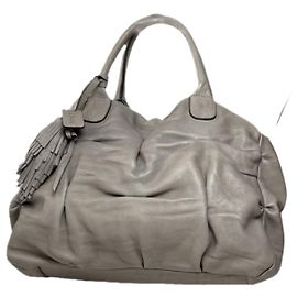 Autre Marque Non Signé / Unsigned Silver Leather Handbag Silvery