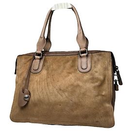 Sac à main en fourrure marron Marni Marron