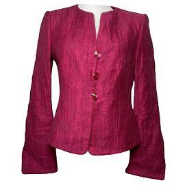 Autre Marque Armani Collezioni Purple Linen Trench Coat Purple