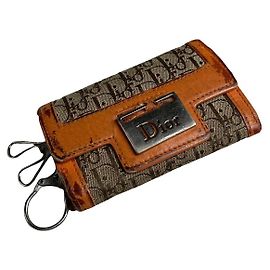 Pochette en cuir orange Dior Orange