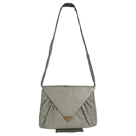 Céline Celine Triomphe Maillon Chain Silver Leather Handbag Silvery