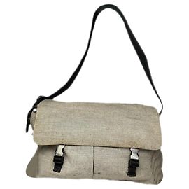 Bolsa de jeans de denim prateado da Prada Prata