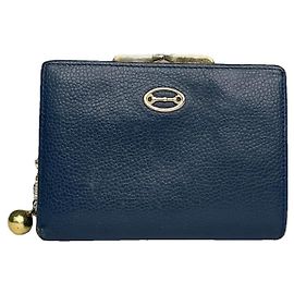 Autre Marque Non Signé / Unsigned Navy Leather Wallet Navy blue