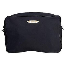 Salvatore Ferragamo Navy Polyester Clutch Bag Navy blue