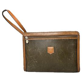 Céline Pochette en cuir marron vintage Celine Triomphe Marron