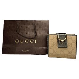 Billetera de algodón dorada Gucci Ophidia Dorado