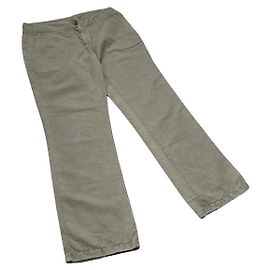 Pantaloni in lino beige Prada Beige