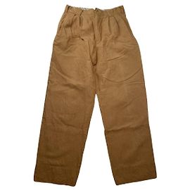 Autre Marque Unterschriebene braune Leinenhose Braun