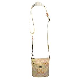 Coach Signature Sufflette Yellow Polyester Handbag Yellow