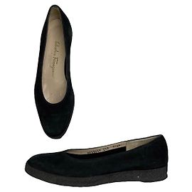 Salvatore Ferragamo Black Plastic Ballet Flat Black