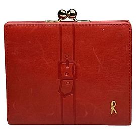 Autre Marque ROBERTA DI CAMERINO Red Leather Wallet Red