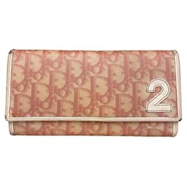 Dior Saddle Pink Leather Wallet Pink