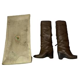 Issey Miyake Brown Leather Boot Brown