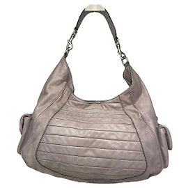 Escada graue Lederhandtasche Grau