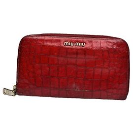 Miu Miu Red Leather Wallet Red