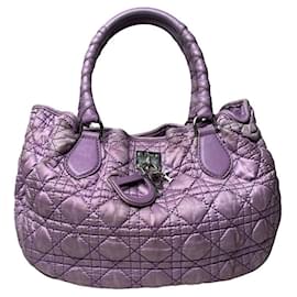 Dior-Dior Diorissimo Purple Cloth Handbag-Purple