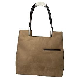 Autre Marque Non Signé / Unsigned Brown Suede Handbag Brown
