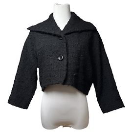 Balenciaga Black Wool Trench Coat Black
