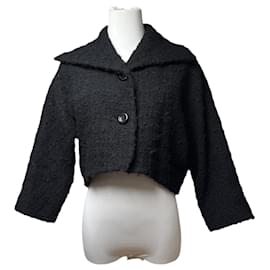 Balenciaga-BALENCIAGA Trench coats T.International S Wool-Black
