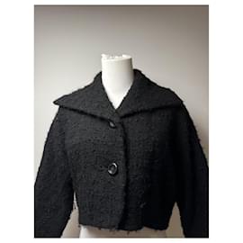 Balenciaga-BALENCIAGA Trench coats T.International S Wool-Black