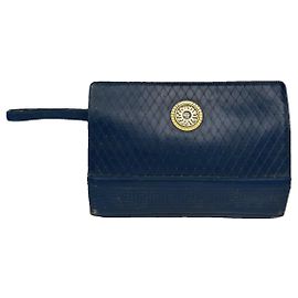 Gianni Versace blaue Leder-Clutch Blau