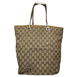 Gucci Jackie Vintage Beiger Baumwollhandtasche Beige
