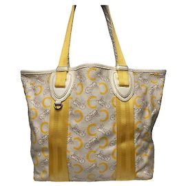 Céline Bolsa de couro branco Celine Branco