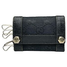 Gucci GG Blooms schwarze Lederhandtasche Schwarz