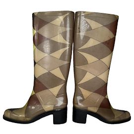 Emilio Pucci Brown Vegan Leather Boot Brown