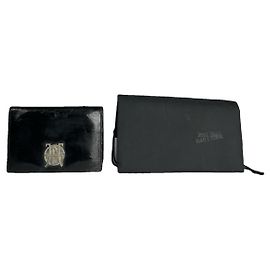 Pochette en cuir verni noir Jean Paul Gaultier Noir