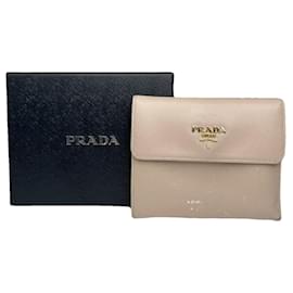 Prada Beige Leather Wallet Beige