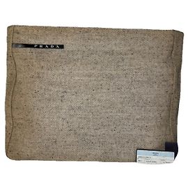 Bolsa de mão de algodão bege da Prada Bege