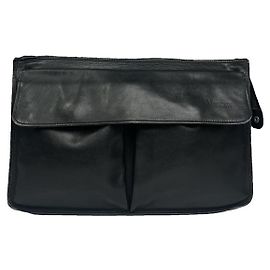 Clutch de couro preto Gianni Versace Preto