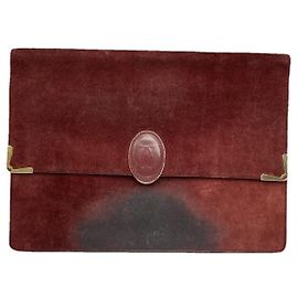 Clutch de couro bordô Cartier Bordeaux