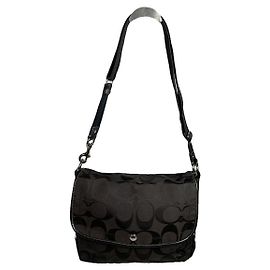 Coach Signature Sufflette Brown Cotton Handbag Brown