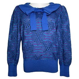 Yves Saint Laurent Blaue Wollstrickware Blau