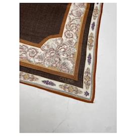 Céline-CELINE Silk handkerchief T.  Silk-Brown