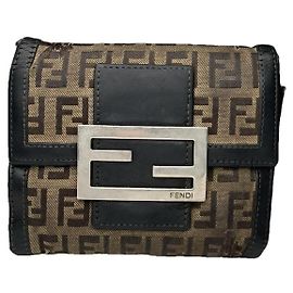 Fendi Baguette Brown Leather Wallet Brown
