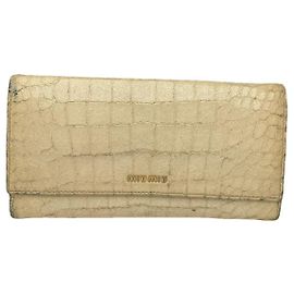 Miu Miu White Leather Wallet White