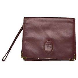 Clutch de couro bordô Cartier Bordeaux