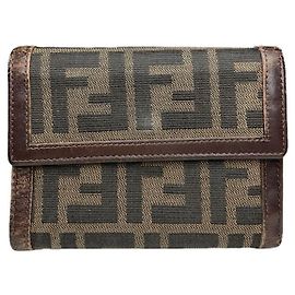 Fendi Baguette Brown Leather Wallet Brown