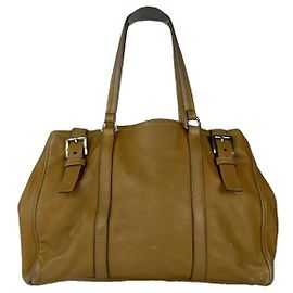 Bolsa de couro marrom Prada Bibliothèque Marrom