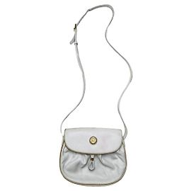 Céline Celine Triomphe White Patent Leather Handbag White