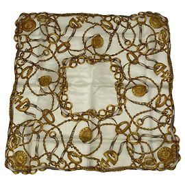 Céline Celine Gold Silk Scarf Golden