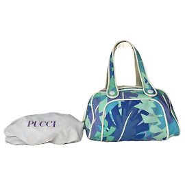 Bolsa de couro azul Emilio Pucci Azul