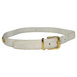 Céline Celine Triomphe weiße Leder-Gürtel Weiß