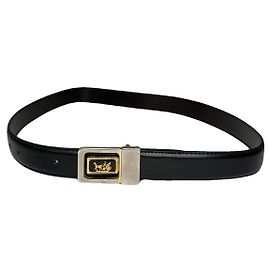 Céline Celine Triomphe schwarze Leder-Gürtel Schwarz