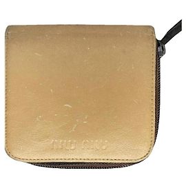Cartera de cuero beige Miu Miu Beige