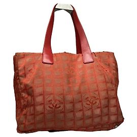 Chanel Cambon Red Polyester Handbag Red