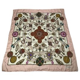 Lancel Pink Silk Scarf Pink